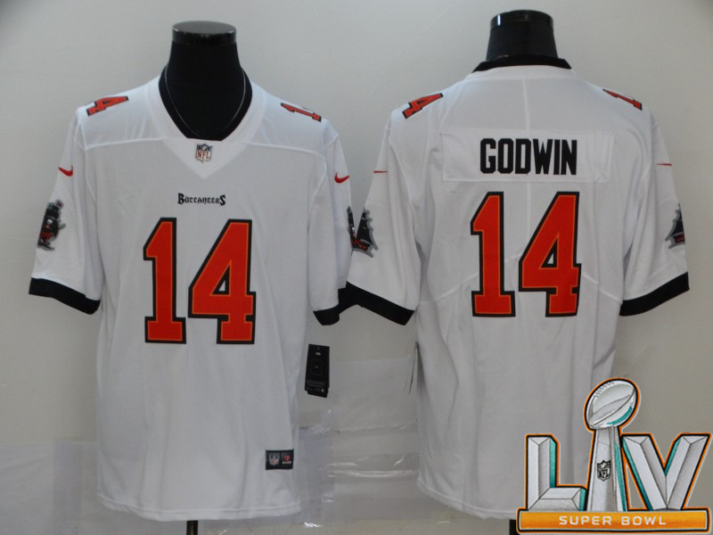 Super Bowl LV 2021 Men Tampa Bay Buccaneers #14 Godwin white New Nike Limited Vapor Untouchable NFL Jerseys
